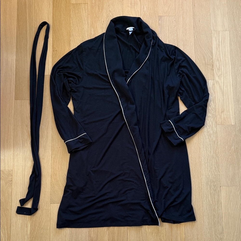 Eberjey Black Robe with White Trim